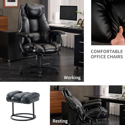 Big and Tall High Back Office Chair 400 lbs, PU Leather, Dark Brown T58872