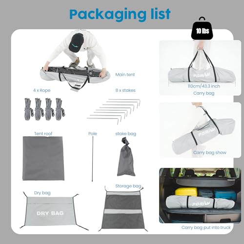 Camping Shower Tent Deluxe Changing Room Privacy Shelter with Floor Drain F387
