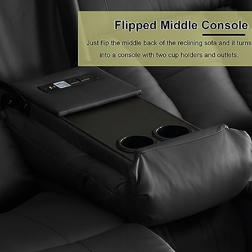 59" Manual Reclining Loveseat with Side Pockets, Brown M319