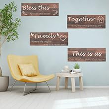4 Pieces Rustic Wooden Wall Decor for Living Room, Bedroom (Brown) V312