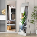 Door Mirror Full Length, 39"x 12" Over The Door Hanging Mirror, Wall Mounted Mirror,Full Body Wall Mounted Mirror for Bedroom Living Room Locker Room (Black)