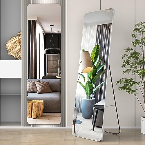 Door Mirror Full Length, 39"x 12" Over The Door Hanging Mirror, Wall Mounted Mirror,Full Body Wall Mounted Mirror for Bedroom Living Room Locker Room (Black)