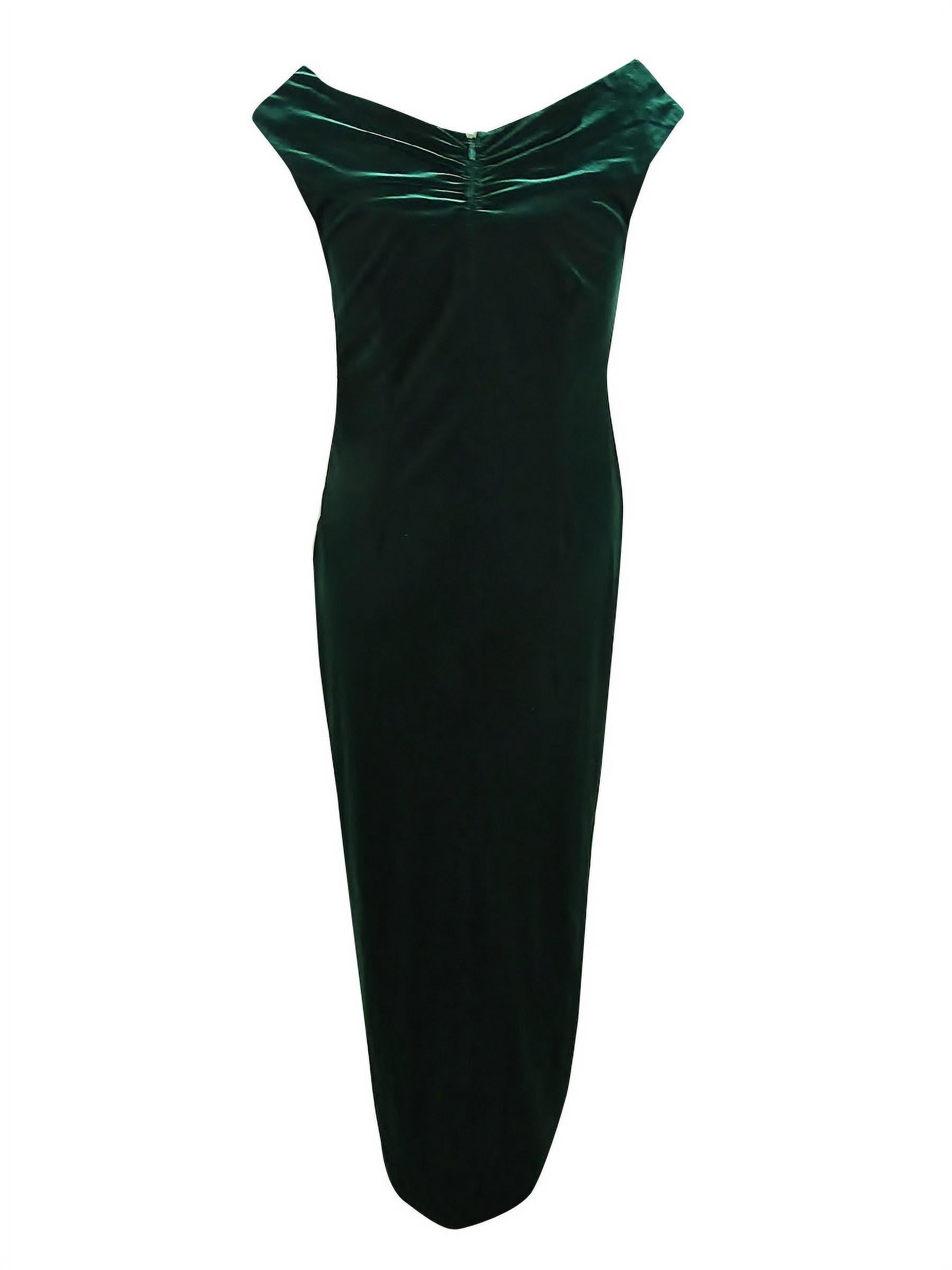 Betsy & Adams Women's Plus Size Ruched Velvet Gown J128