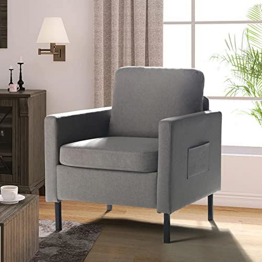 xrboomlife Mid Century Modern Accent Chair Upholstered Armchair Gray N217068