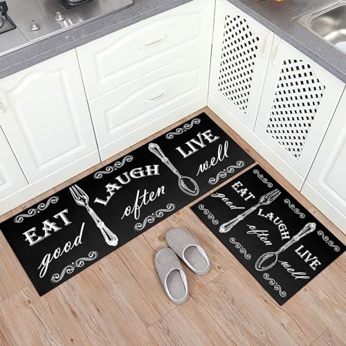 Boho Kitchen Mat Set of 2 Non Slip Thick Floor Rugs W687