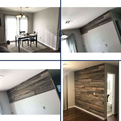 BarnwoodUSA Real Reclaimed Wood Wall Planks for Nail Up Application, Weathered Gray, 8 Square Feet V31996