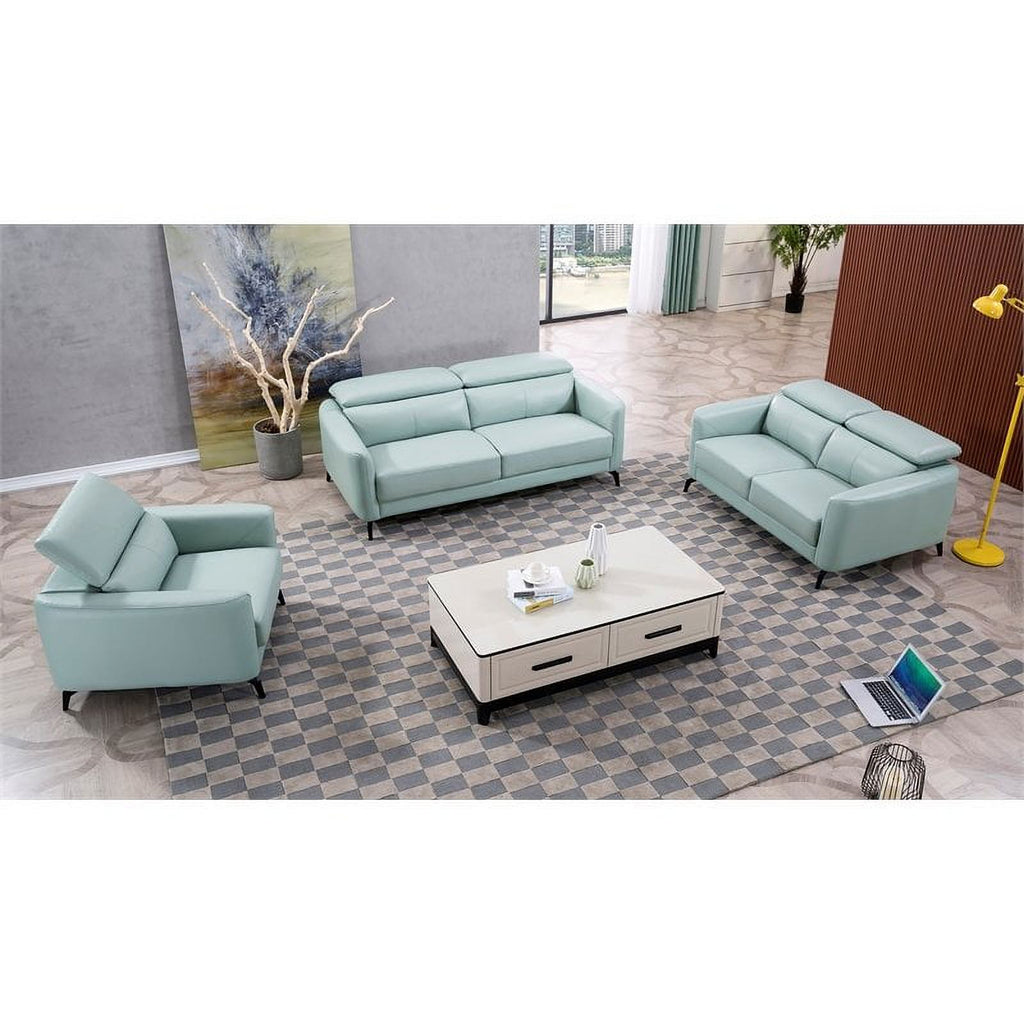 American Eagle Furniture Genuine Leather Accent Chair Light Teal D4424