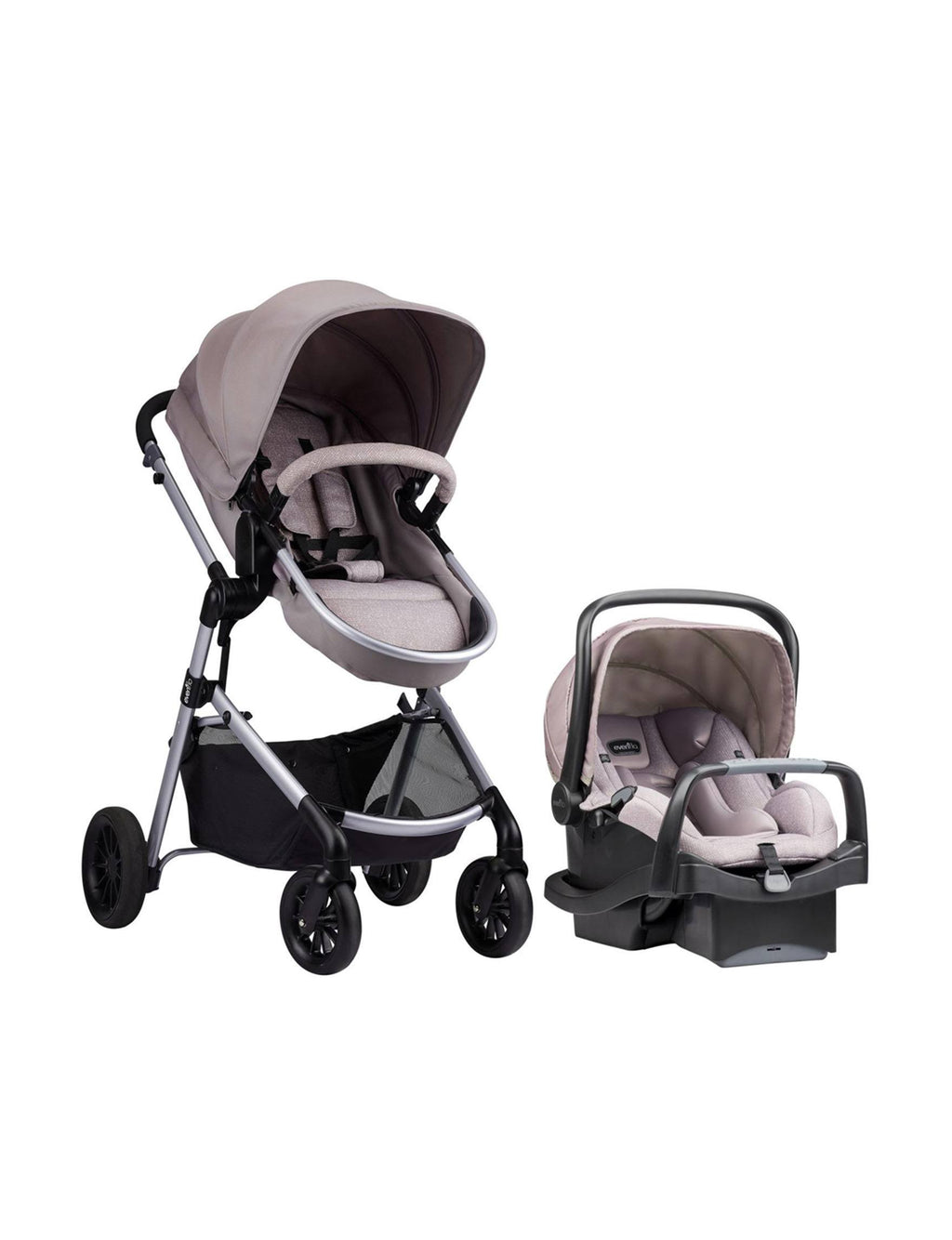 Evenflo Pivot Modular Travel System with SafeMax Infant Car Seat - Sandstone
