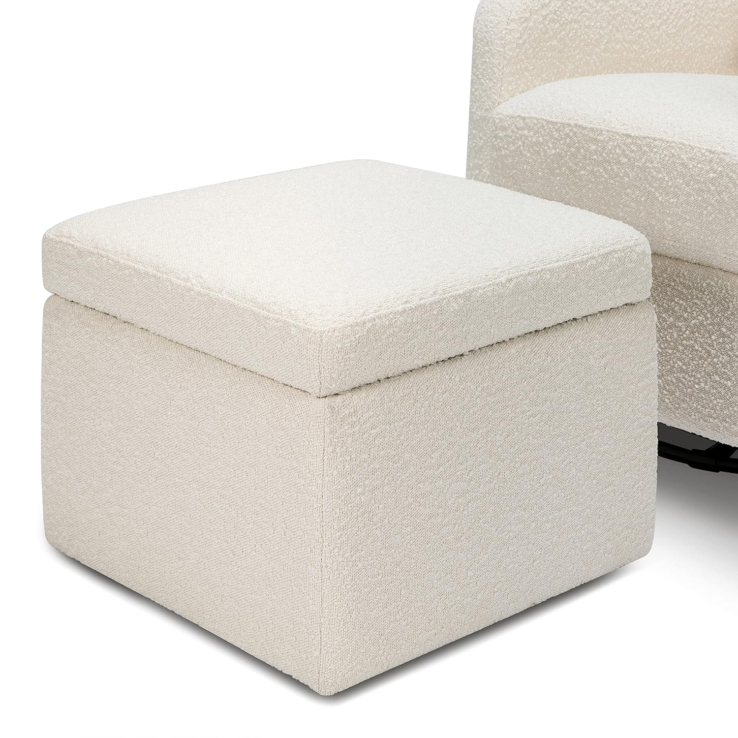 Carter's by DaVinci Adrian Swivel Glider with Storage Ottoman, Ivory Boucle R715477