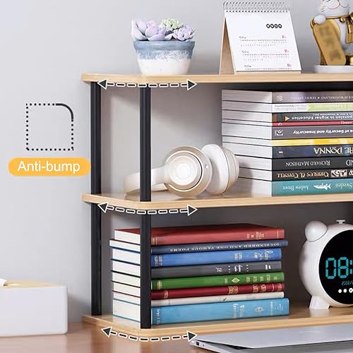 3 Tier Desktop Shelf Organizer, Freestanding Stackable Desk Storage Rack K731221