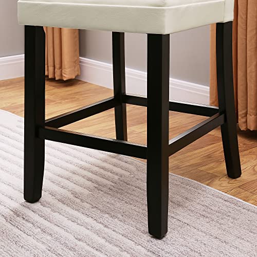 ZBY1331RD-4 Counter Bar Chair Set of 4, Upholstered Stools with Solid Wood Legs, Red G70454