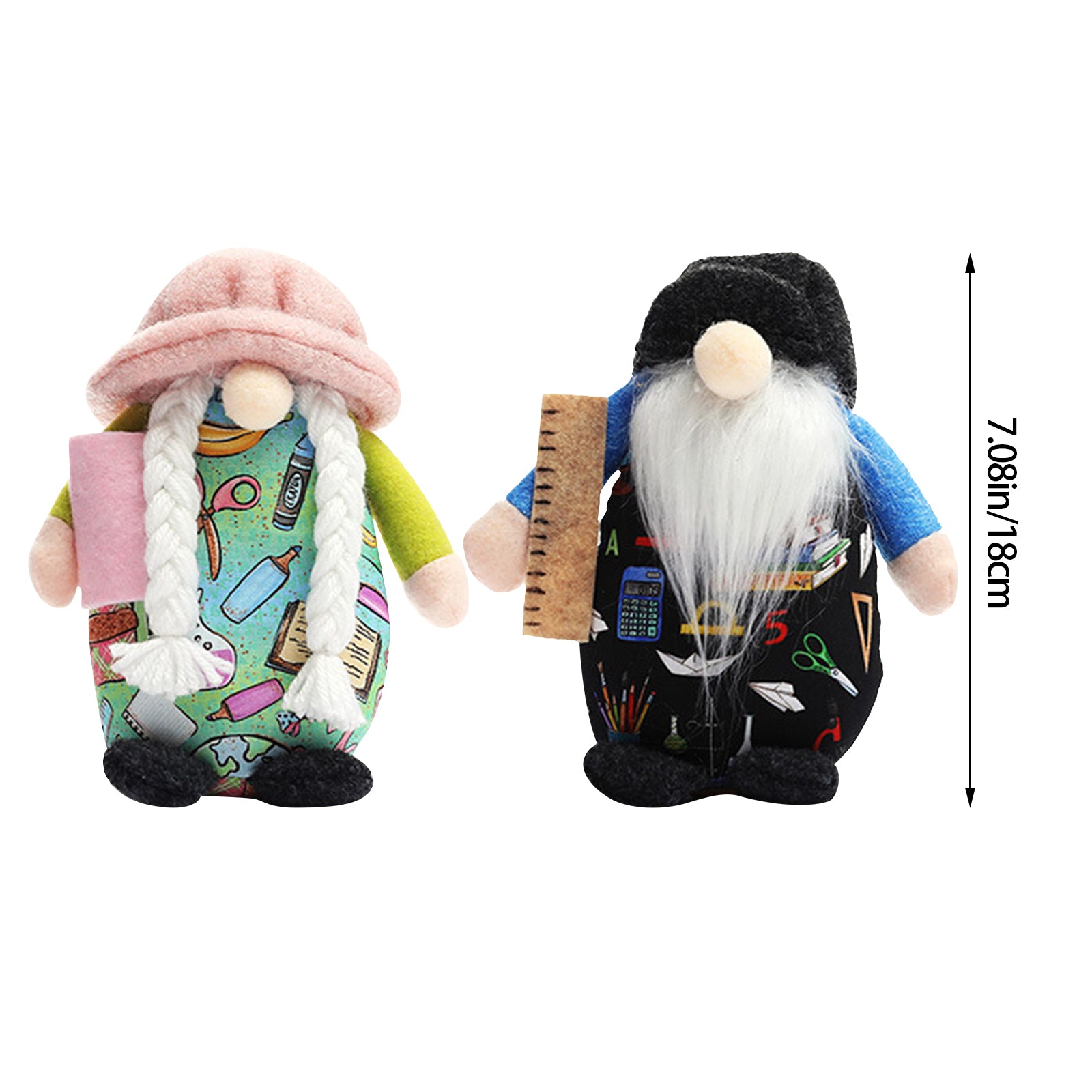 JPLZi School Doll Round Hat Doll College Kindergarten Decorations P12613