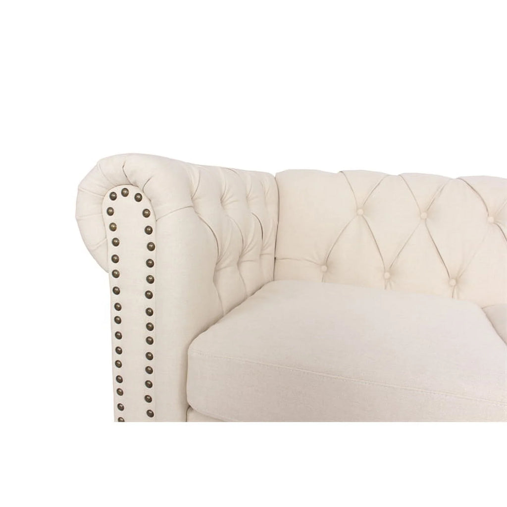 Home Square 3 Piece Living Room Set with Loveseat and Two Accent Chairs in Cream M6070