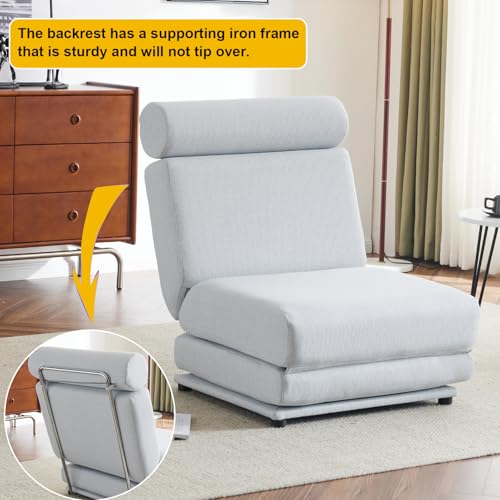 INMOZATA Futon Sofa Bed, Convertible Folding Sleeper Chair, Blue J7981