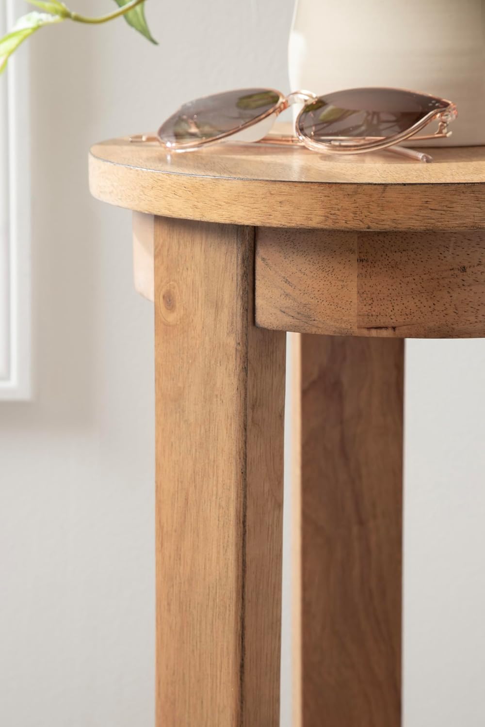 Kate and Laurel Foxford Two-Tier Circle Plant Stand, 12x12x30, Natural F758083