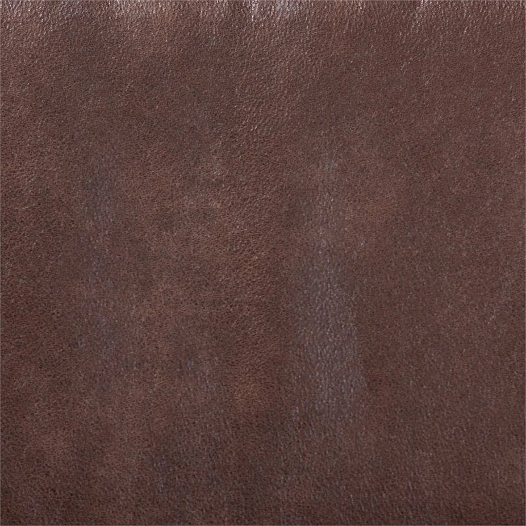 Bowery Hill Dark Brown Faux Leather Oak Armchair and Ottoman Set J30422