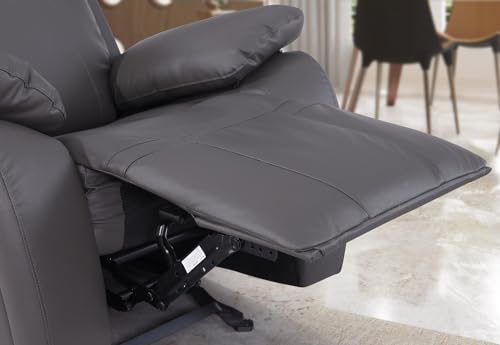 Manual Leather Recliner Loveseat Sofa with Cup Holders for Living Room K4106