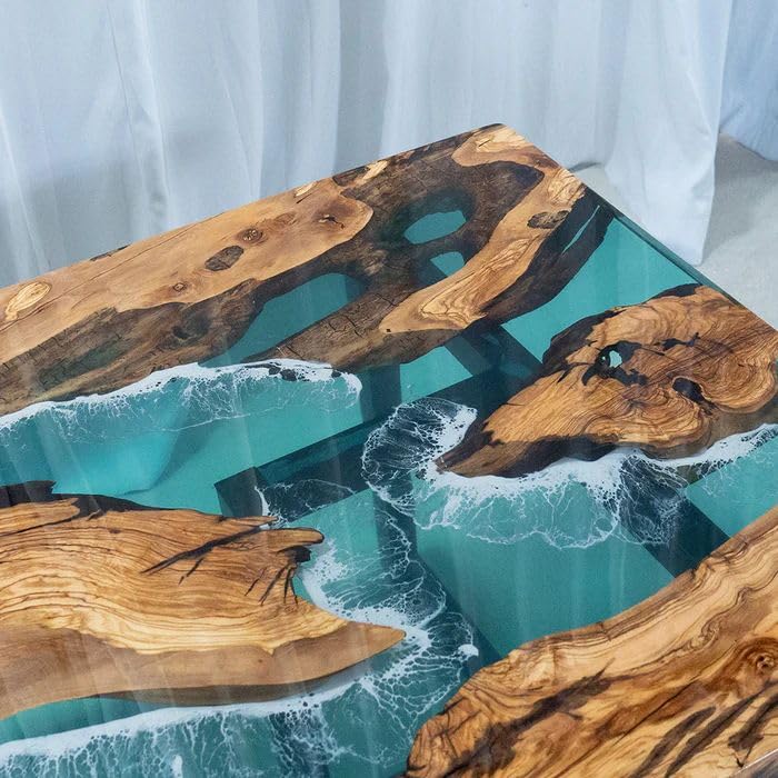 CT Copper Tailor Custom Epoxy Live Edge Dining Table for 8 People, Walnut T632