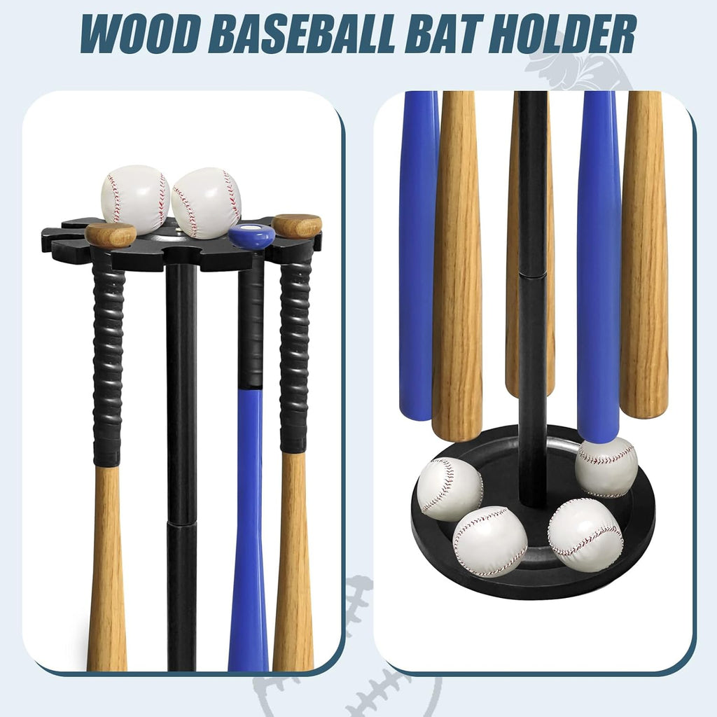 Wooden Baseball Bat Holder Storage Rack for 10 Bats R33171