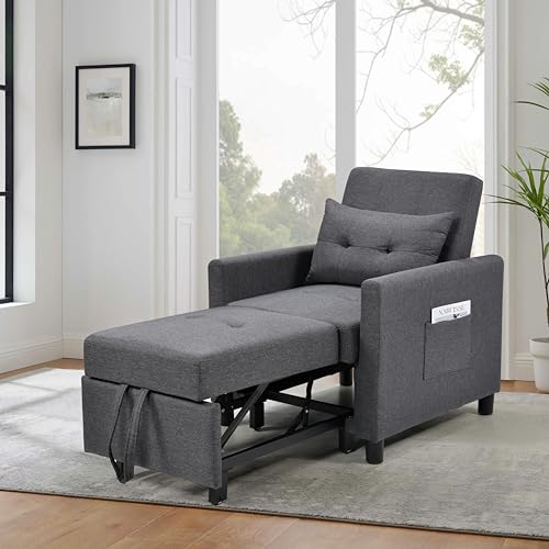 Sofa Bed Sleeper Couch with Pullout Bed, Convertible Chair Bed, Deep Blue C8464
