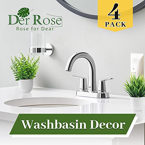 Der Rose 4 Pack Small Artificial Potted Plants Indoor Decor J918727