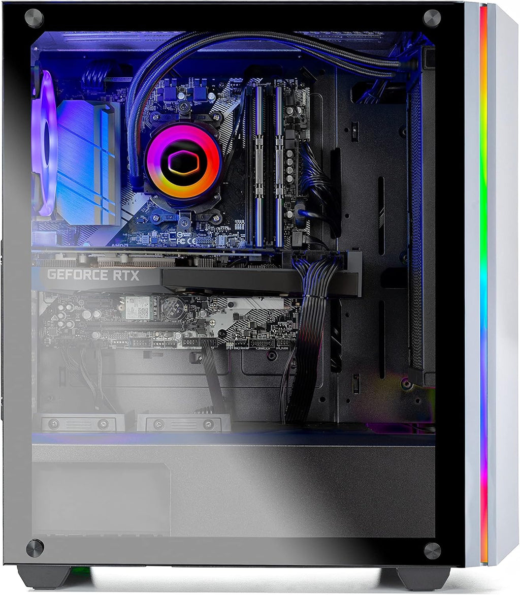 SkyTech Chronos Gaming PC Desktop - AMD Ryzen 5 5600X, RTX 3070 Ti, 1TB SSD, 16GB RAM, White R963