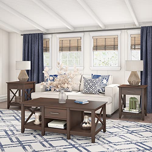 Bush Furniture Key West Coffee Table with Storage, Bing Cherry I76090