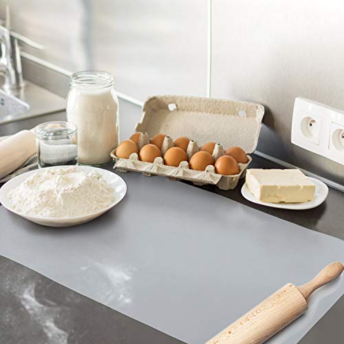Extra Large Silicone Placemat Countertop Protector, Heat Resistant, Washable, Black P8214