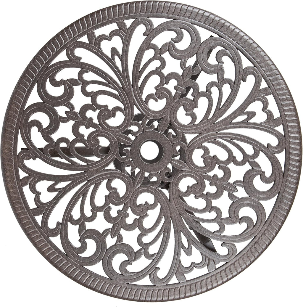 Patio Sense Faustina Cast Aluminum 3-Piece Bistro Set with Two Chairs & Table, Antique Bronze Z8818