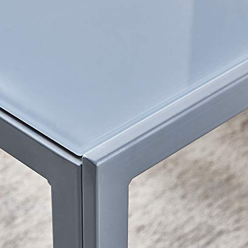 2-Tier Glass Dining Table with Storage Shelf and Chrome Legs Z3683