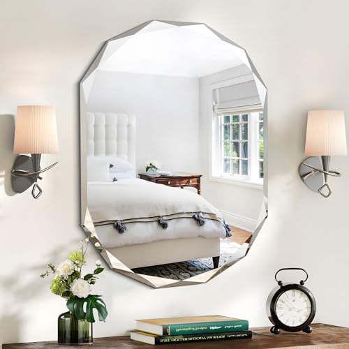 Frameless Bathroom Mirror 20x28 Beveled Edge Wall Mounted Z609795