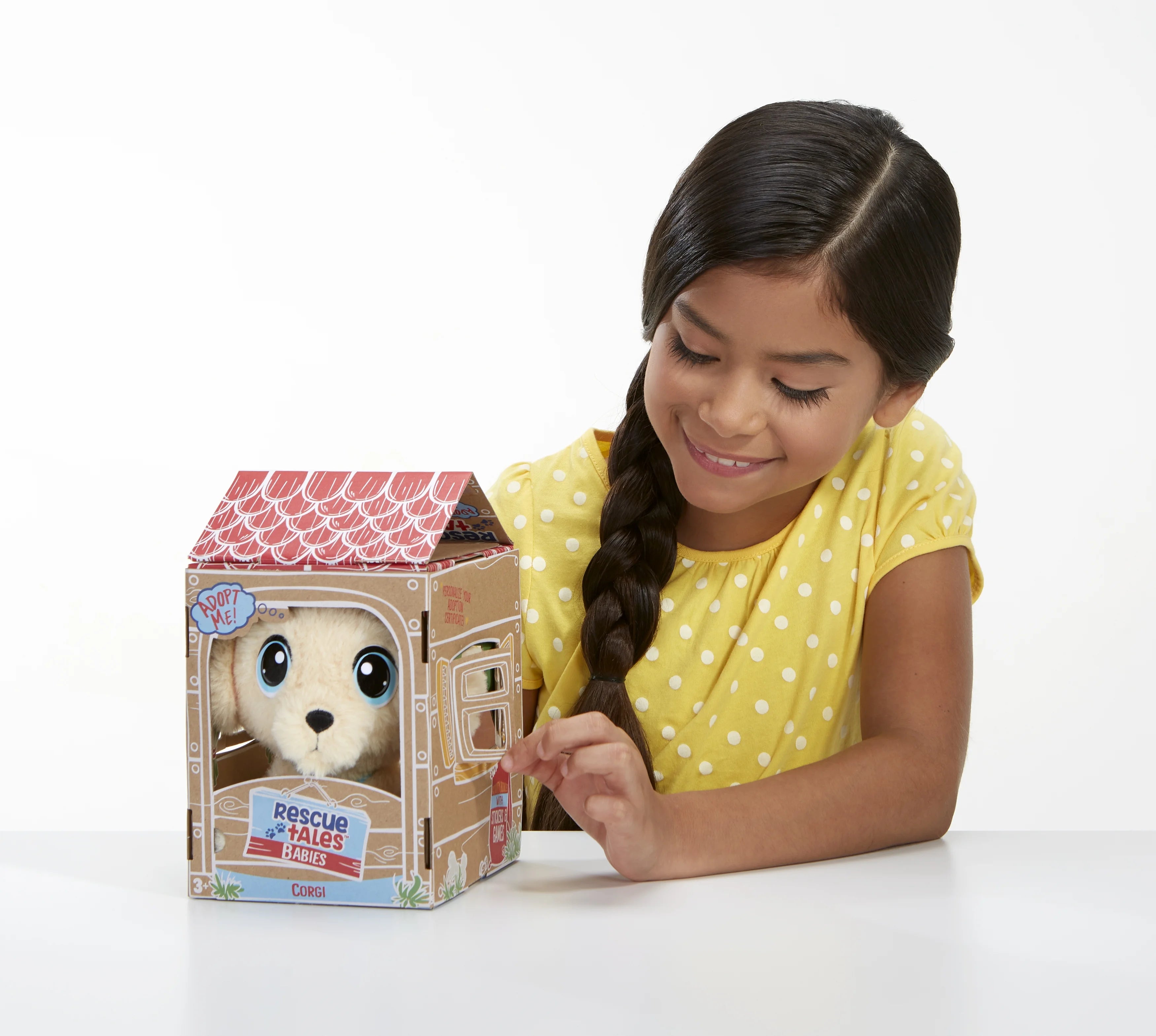 Little Tikes Rescue Tales Adoptable Pets Golden Retriever Interactive Plush Toy with Collar and House O927
