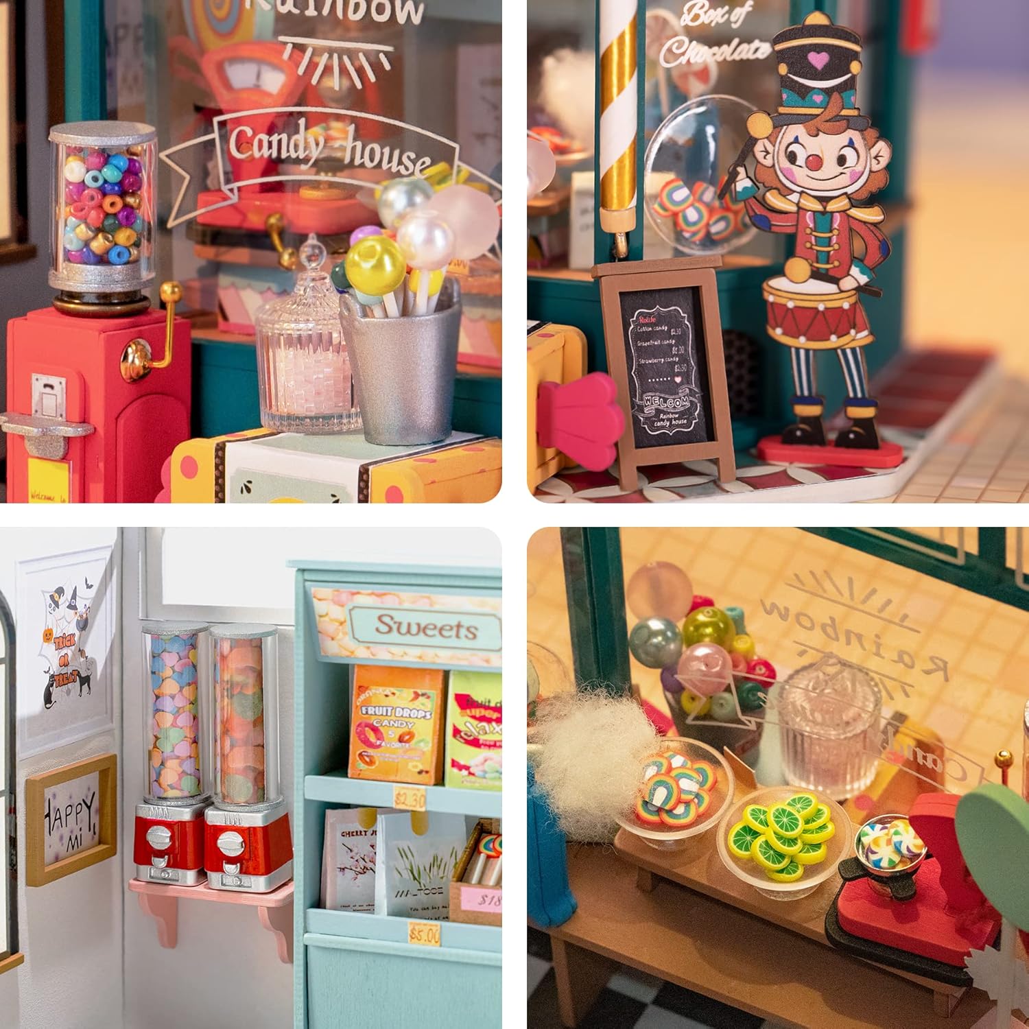 Rolife Dollhouse DIY Miniature Kit 1/24 Scale Candy House with LED A6001