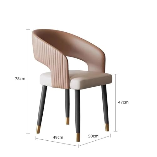 Italian Luxury PU Leather Dining Chair Office Modern Armchair R843