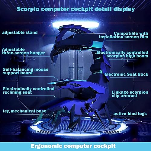 Pro Gaming Chair Workstation Cockpit Ergonomic Computer Chair with RGB Light, Green B15175