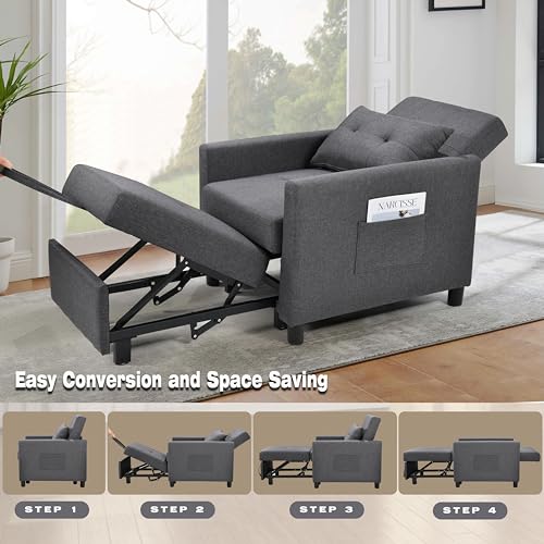 Sofa Bed Sleeper Couch with Pullout Bed, Convertible Chair Bed, Deep Blue C8464