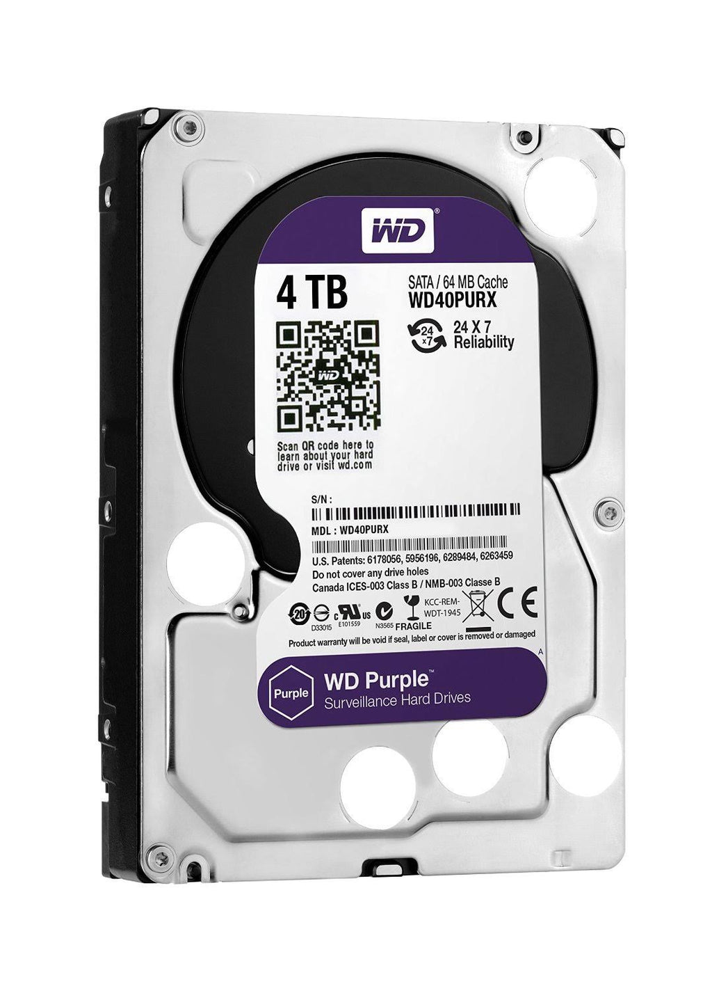 WD Purple Surveillance 4TB Internal HDD SATA 6Gb/s E14074