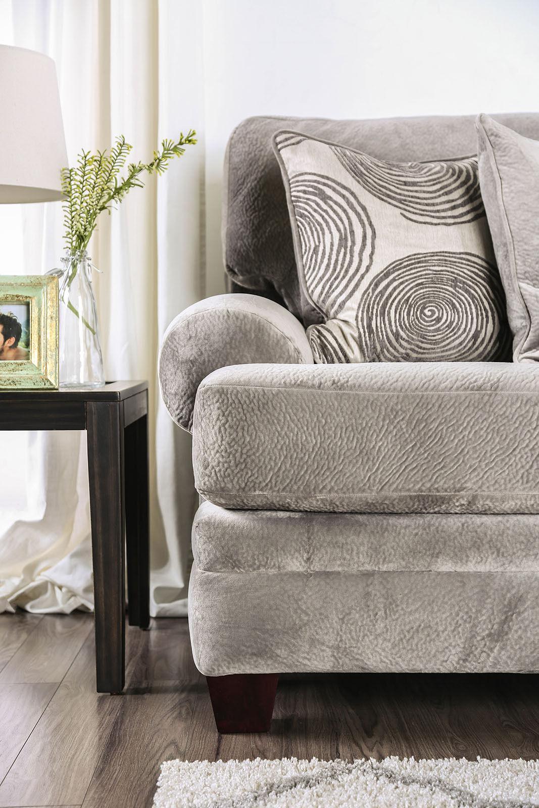 Bonaventura Transitional Gray Microfiber Sofa Loveseat K483935