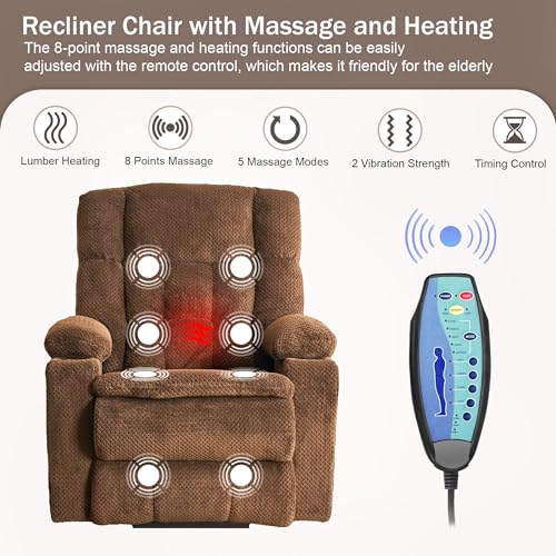 Power Lift Recliner Chair for Elderly with Massage and Heating D8685