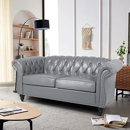Chesterfield Velvet 3-Piece Living Room Set with Sofa, Loveseat & Chair, Beige Y293104