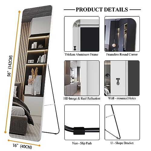 Black Full Length Door Mirror 39"x12" Wall Mounted F1231
