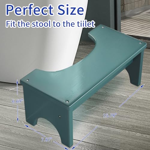 Toilet Poop Stool 6.7" Non-Slip Wood Bathroom Foot Stool for Adults A797383