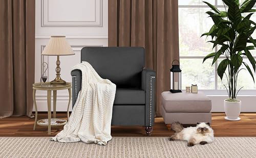 GEROBOOM Upholstered Linen Accent Chair for Living Room, Beige T15918