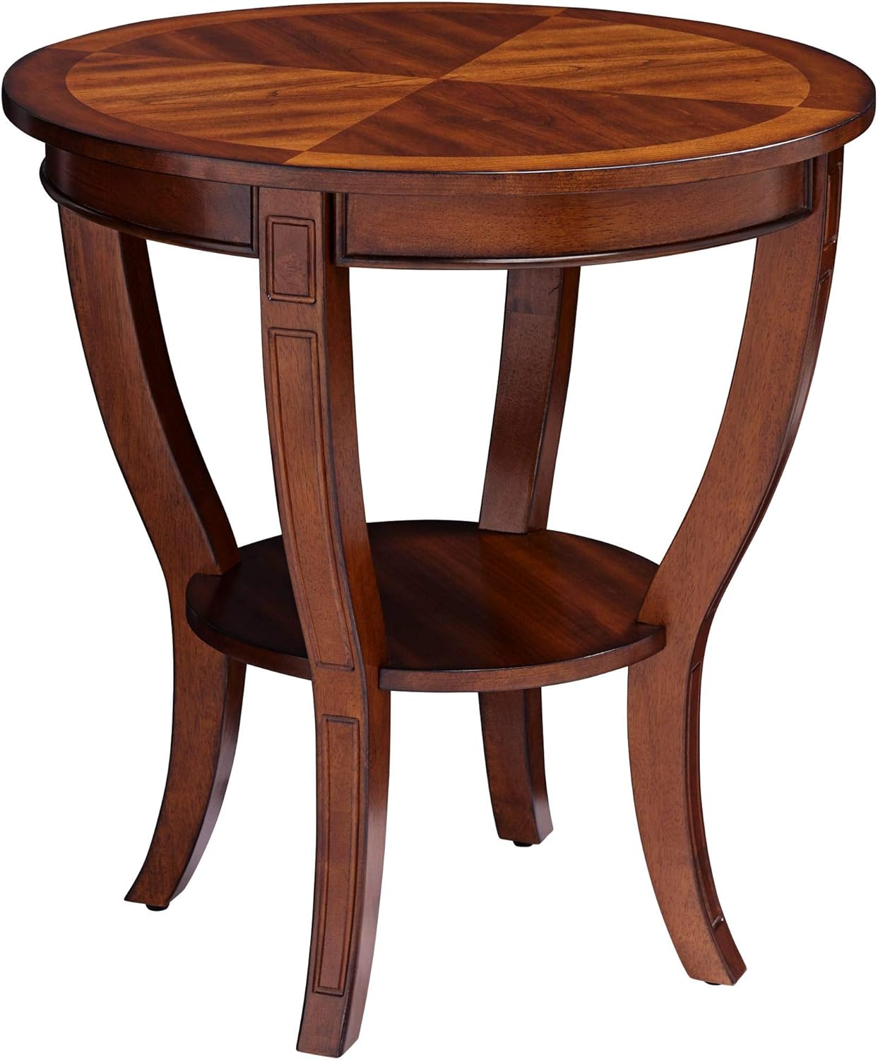 Patterson II Farmhouse Rustic Cherry Wood Round Accent Side End Table 26" Wide D278346