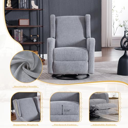 Upholstered Swivel Rocking Recliner Chair for Living Room P944