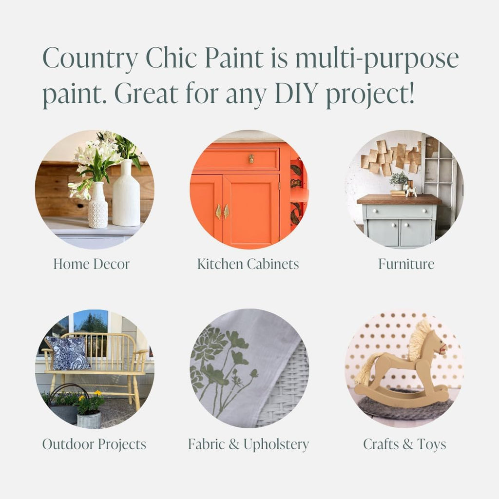 Country Chic Paint Chalk Style All-in-One Paint for Furniture, White Half Pint 8oz Y83668