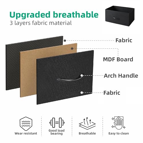 Dresser TV Stand with Fabric Drawers for TV up to 45 inch, Black H452