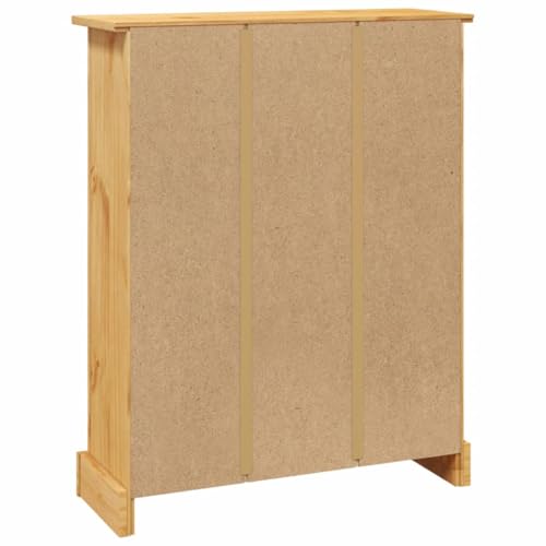 3-Tier Bookcase Mexican Pine with 3 Shelves for Home Office F72781