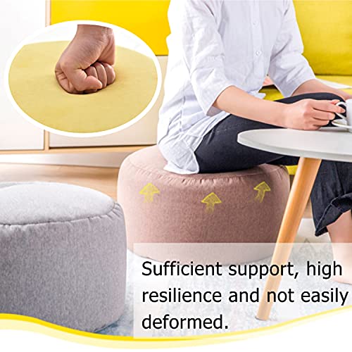 Round Pouf Ottoman Sea Animals Seamless Bright Shells Starfish Cute Foot Stool Cotton Linen Removable C21167