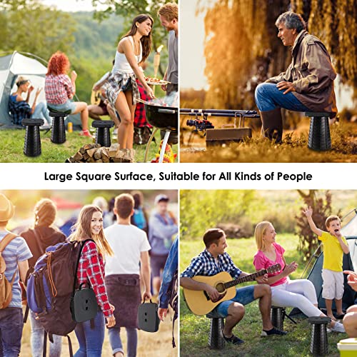 Folding Camping Stool with Elastic Seat Cushion, Adjustable Nylon Bag, Green A516162